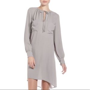Darell Crepe Shift Dress, Opal Gray